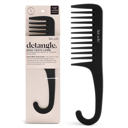 Kitsch Pro Consciously Created Wide Tooth Comb - Hair Styling Tool (Black) | Walmart (US)