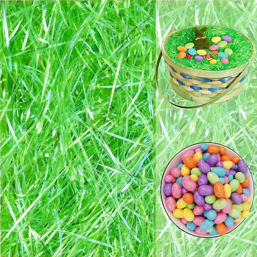 Ausejopeac Easter Grass Green Plastic Craft Shred for Basket Filling,Gift Wrapping for Easter Bas... | Amazon (US)