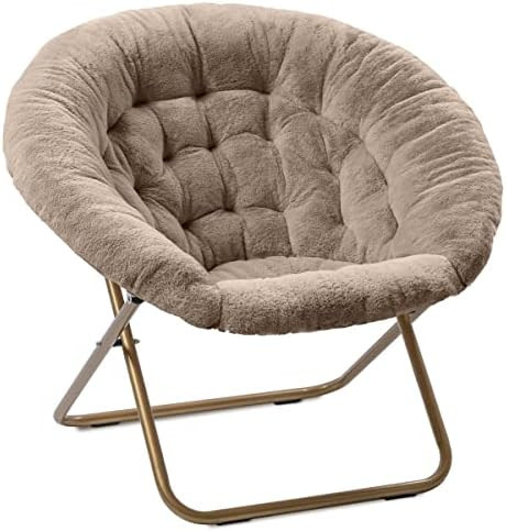 Milliard Saucer Chair For Adults, Teens & Kids, Beige, Faux Fur XL Circle Chair for Bedroom, Dorm... | Amazon (US)