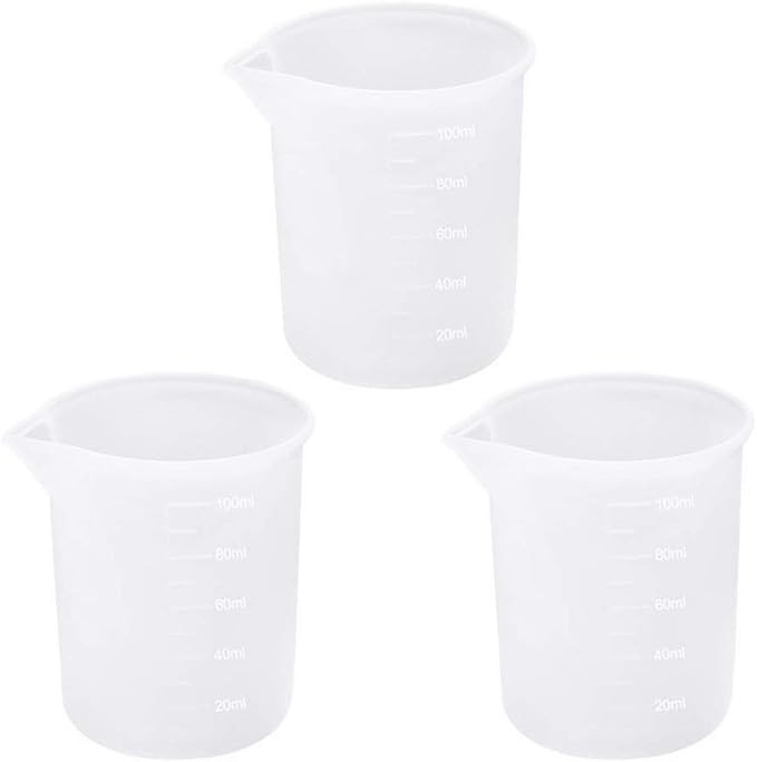 3 PCS Silicone Measuring Cups, 100ml Silicone Cups for Resin Non-Stick Mixing Cups Resin Measurin... | Amazon (US)