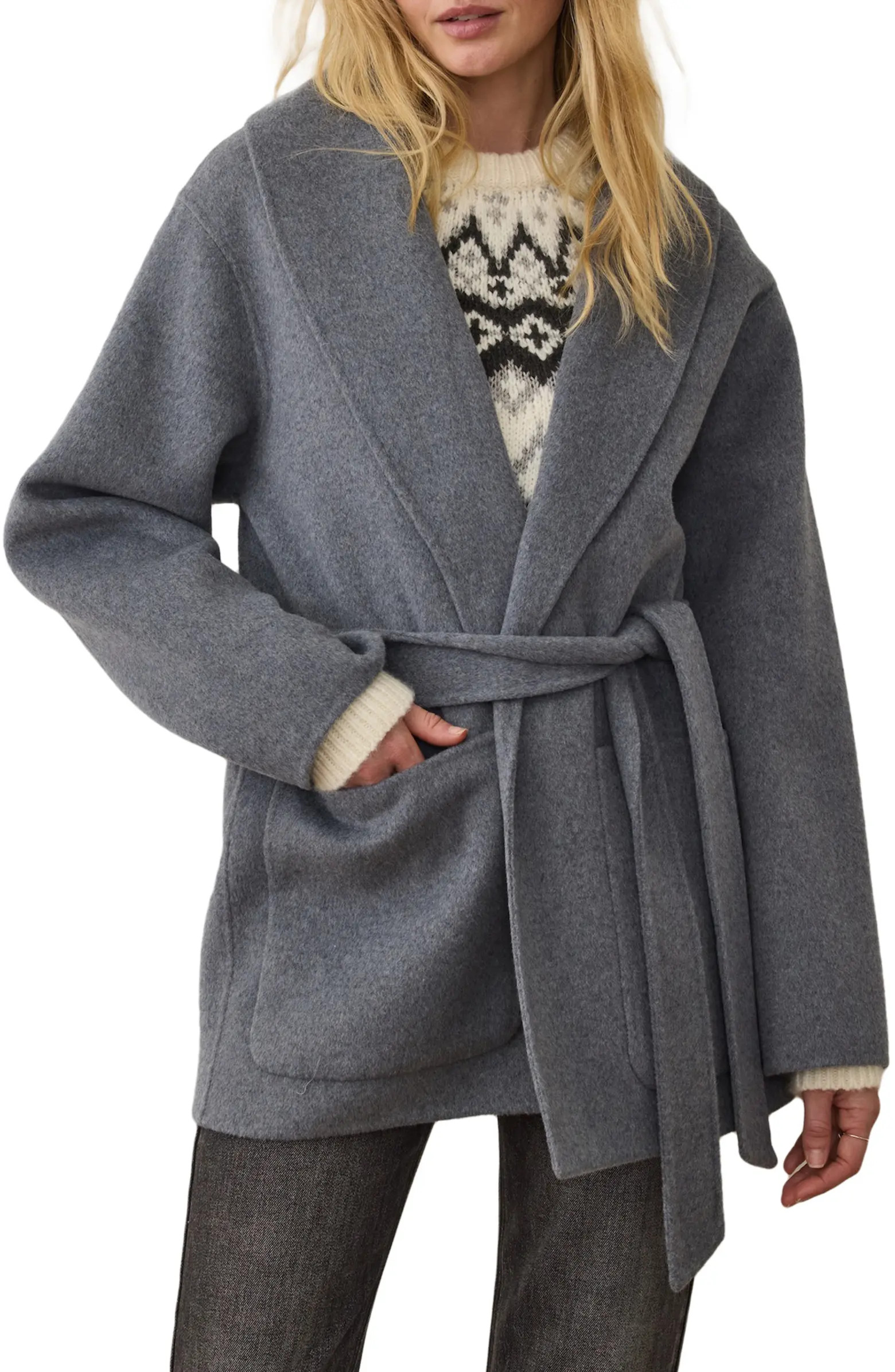Marine Layer Colette Belted Wool Blend Jacket | Nordstrom | Nordstrom