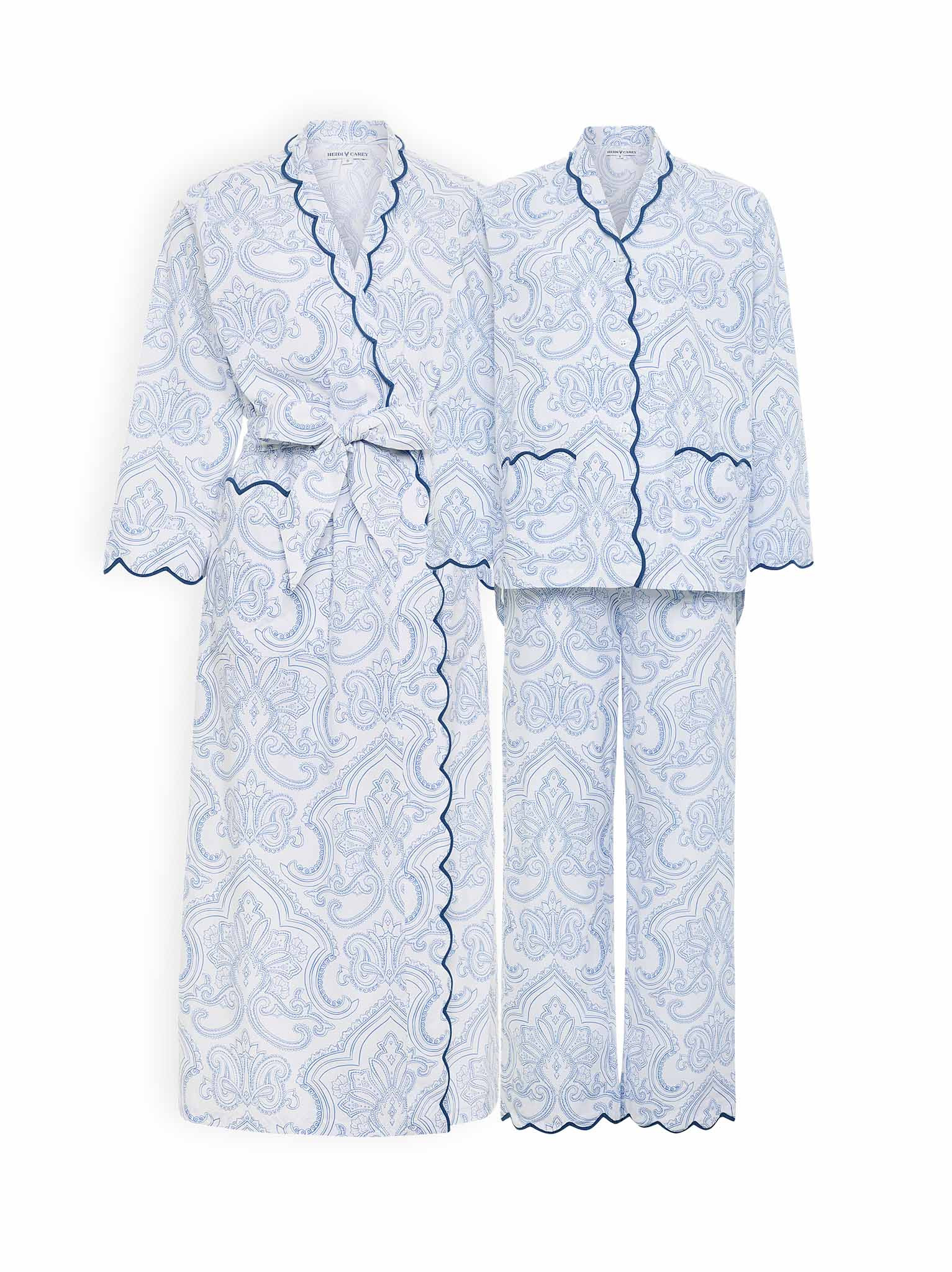 Blue Paisley Bundle: Classic Robe + Pajamas MEDIUM / SMALL | Heidi Carey