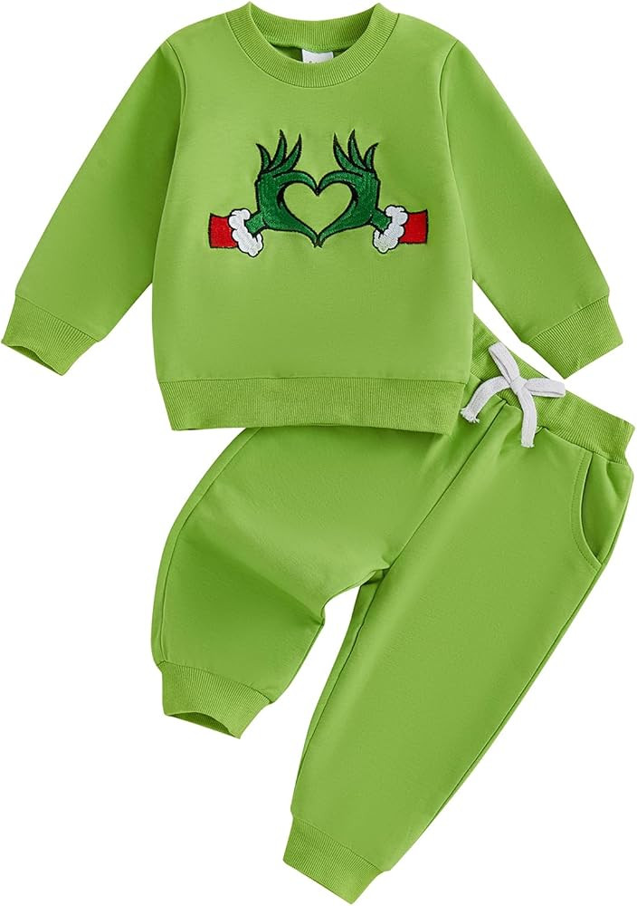Toddler Baby Boy Girl Christmas Outfit Sweatshirt Pants Sweatsuit Newborn Infant Monster Costume ... | Amazon (US)