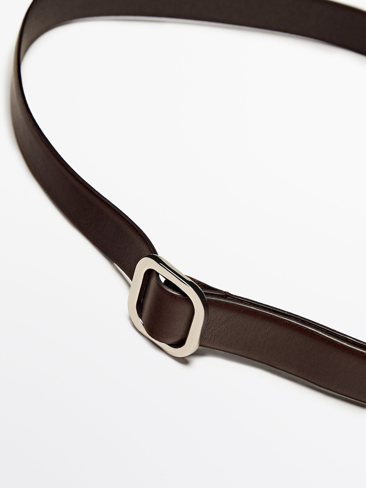 Leather belt with square buckle | Massimo Dutti DE