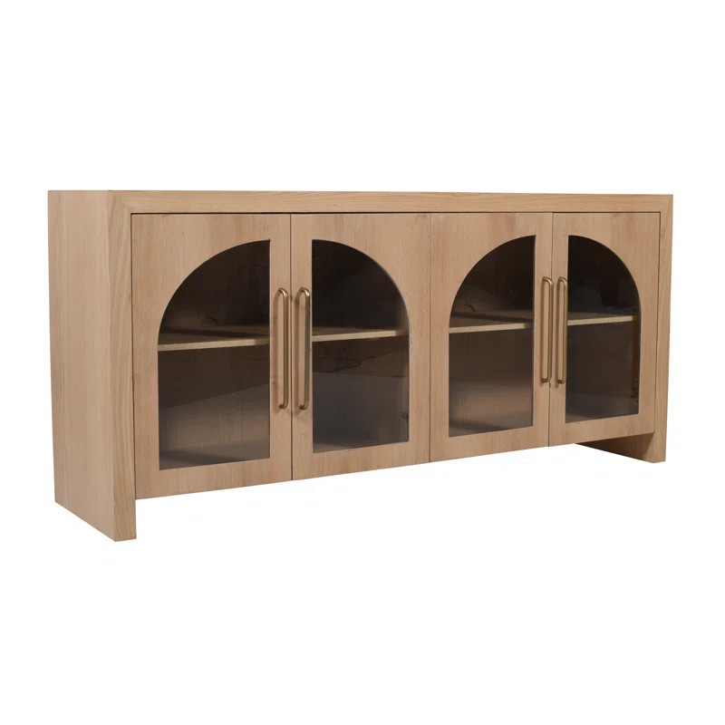 Latitude Run® Fergal 60" Curved Arch Four Door Sideboard Storage Cabinet - Natural | Wayfair | Wayfair North America