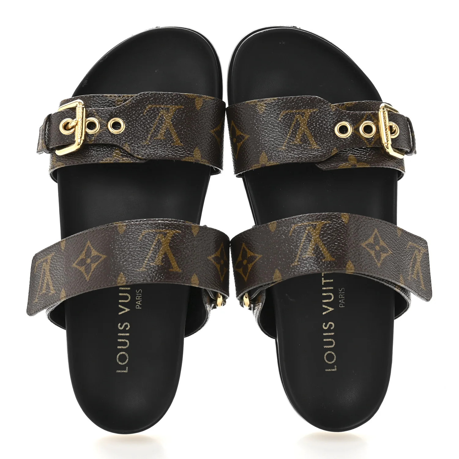 Louis Vuitton Monogram Bom Dia Mule Sandals 36.5 Black 1725732 | FASHIONPHILE (US)