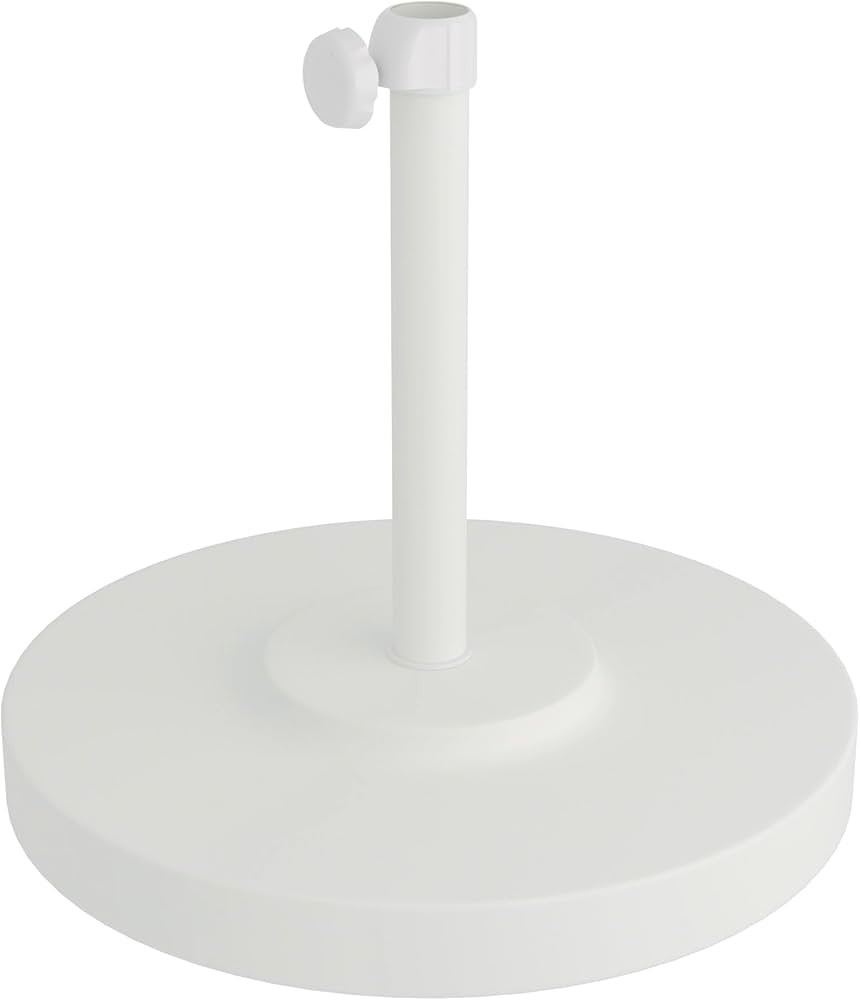 California Umbrella 50 lbs. Round Concrete Weighted Powdercoated Steel Umbrella Base, White Frame | Amazon (US)