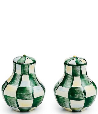 MacKenzie-Childs Check Enamel Salt & Pepper Shaker Set | Dillard's | Dillard's