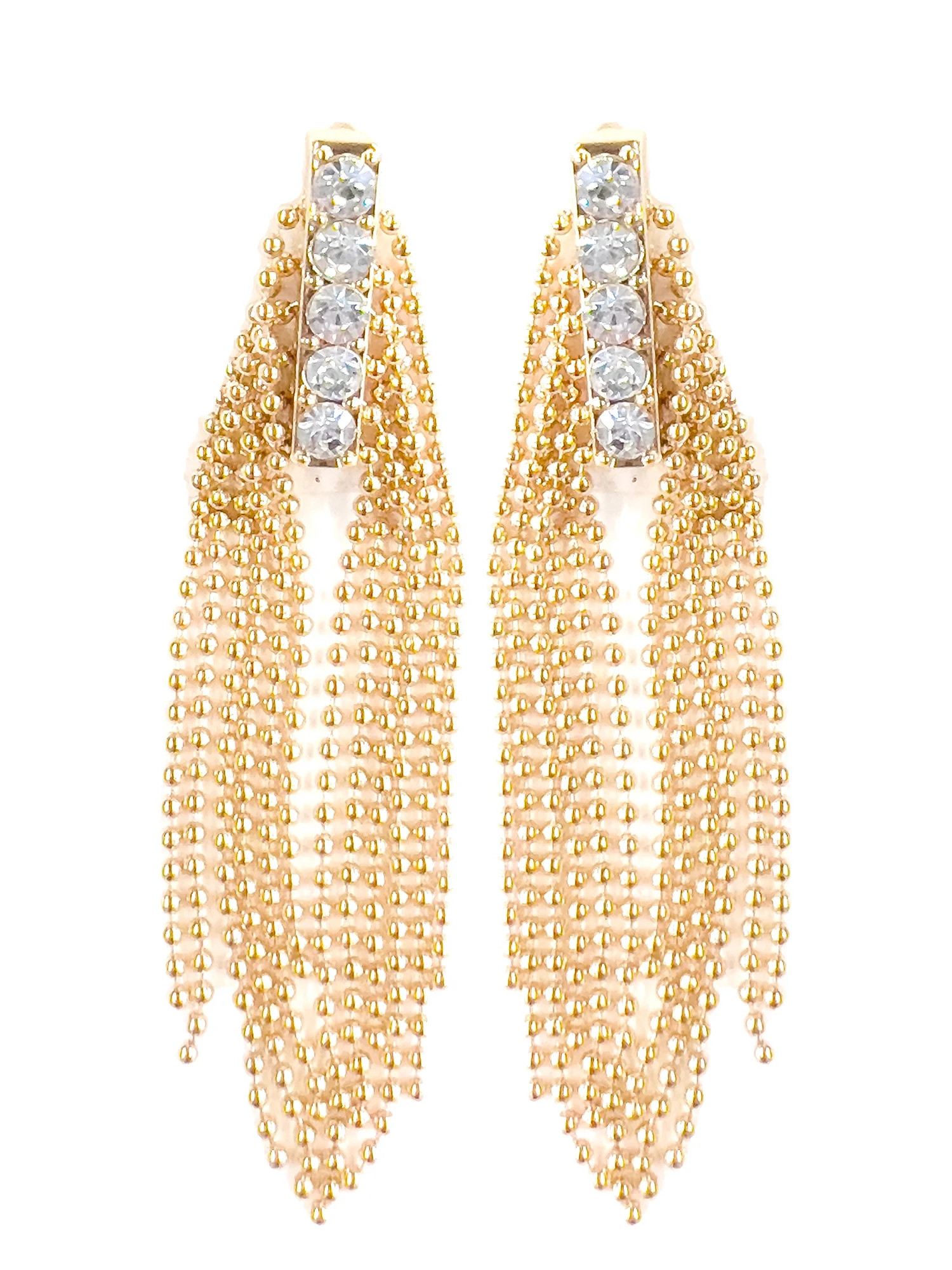 Time and Tru Adult Ladies Gold Metal Fringe Tassel Earring, 1 pack, Single Pair Earring | Walmart (US)