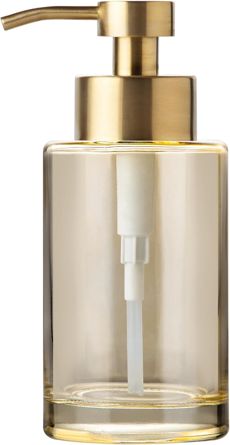 Thick Glass Soap Dispenser, Gold Liquid Hand Bathroom Soap Dispenser | Amazon (US)