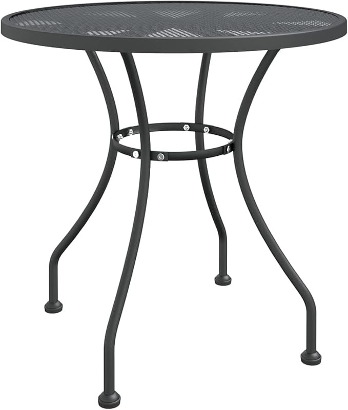 Tidyard Round Patio Table, Expanded Metal Mesh Outdoor Dining Table, Iron Frame Garden Table Anth... | Amazon (US)