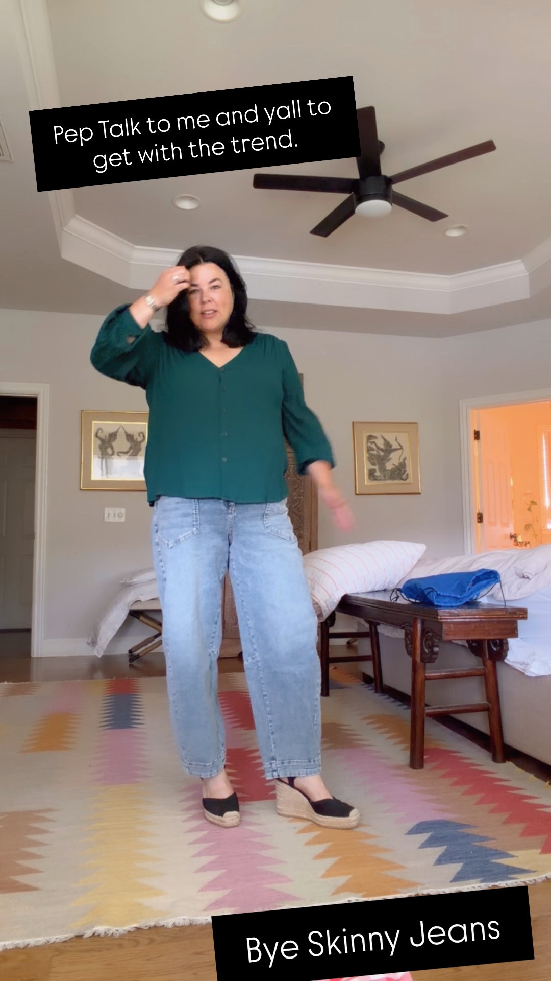 You have to stay with the trends 😂that’s what we’re all trying to do -while looking cute. These jeans are it! 
@Ruti 
#tredsetter #gifted #jeans

#LTKOver40 #LTKMidsize #LTKMothersDay