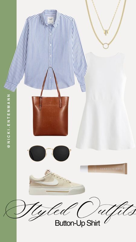 Styling a button-up in a casual but cute way, this gives me golf day or casual spring shopping vibes! 

Spring outfit, mom style, stay at home mom outfit, golf outfits, athletic dress, how to style a button up 

#LTKstyletip #LTKSeasonal