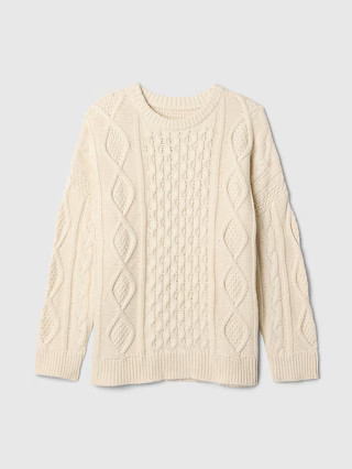 Oversized Mixed Cable-Knit Sweater | Gap (US)