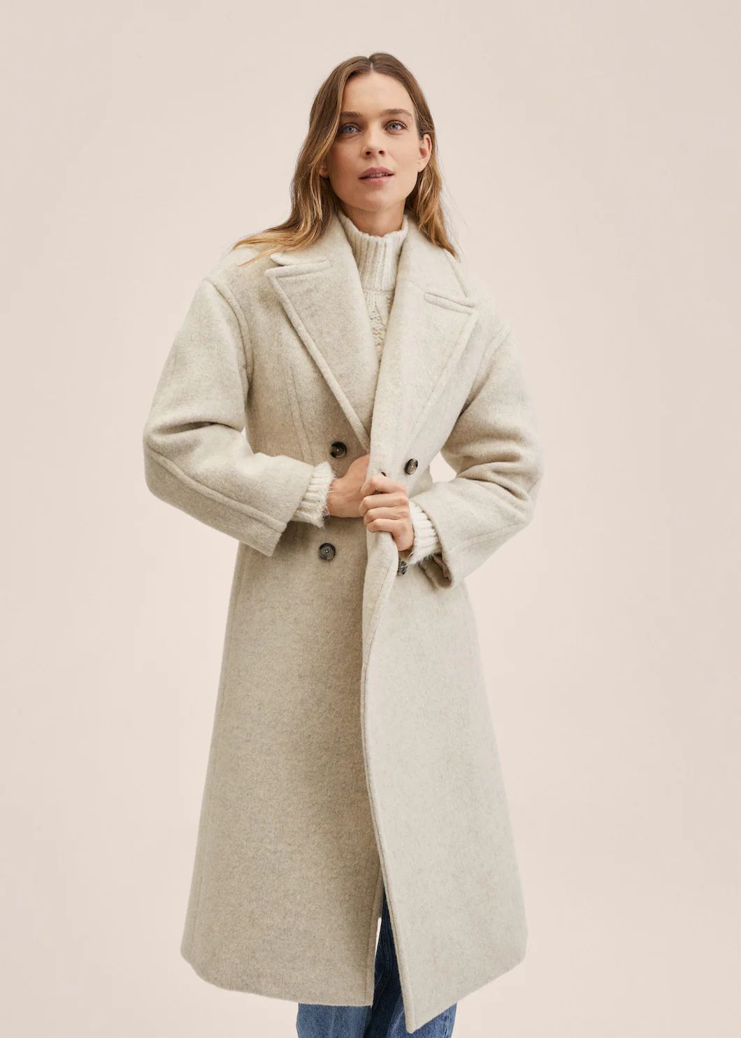 Double-breasted wool coat | MANGO (US)