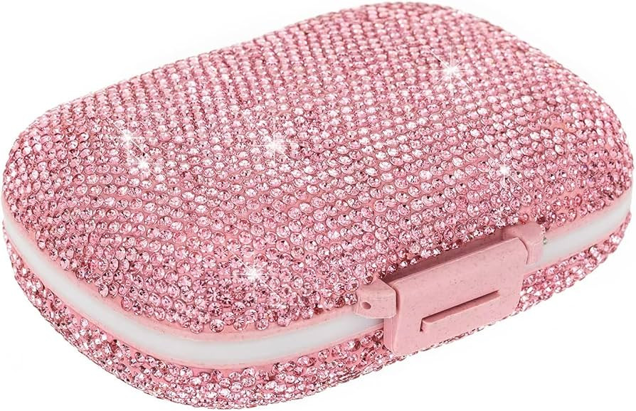 EveryBling Cute Pill Organizer Small Bling Pill Case for Purse Medicine Vitamin Container Holder ... | Amazon (US)