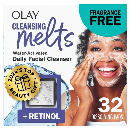 Olay Face Wash Retinol Cleansing Melts, Foaming Facial Cleanser Skin Care, 32 Count | Walmart (US)
