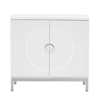 Nestfair White Wood 34 in. W Sideboard with Metal Leg Frame SC0077K - The Home Depot | The Home Depot