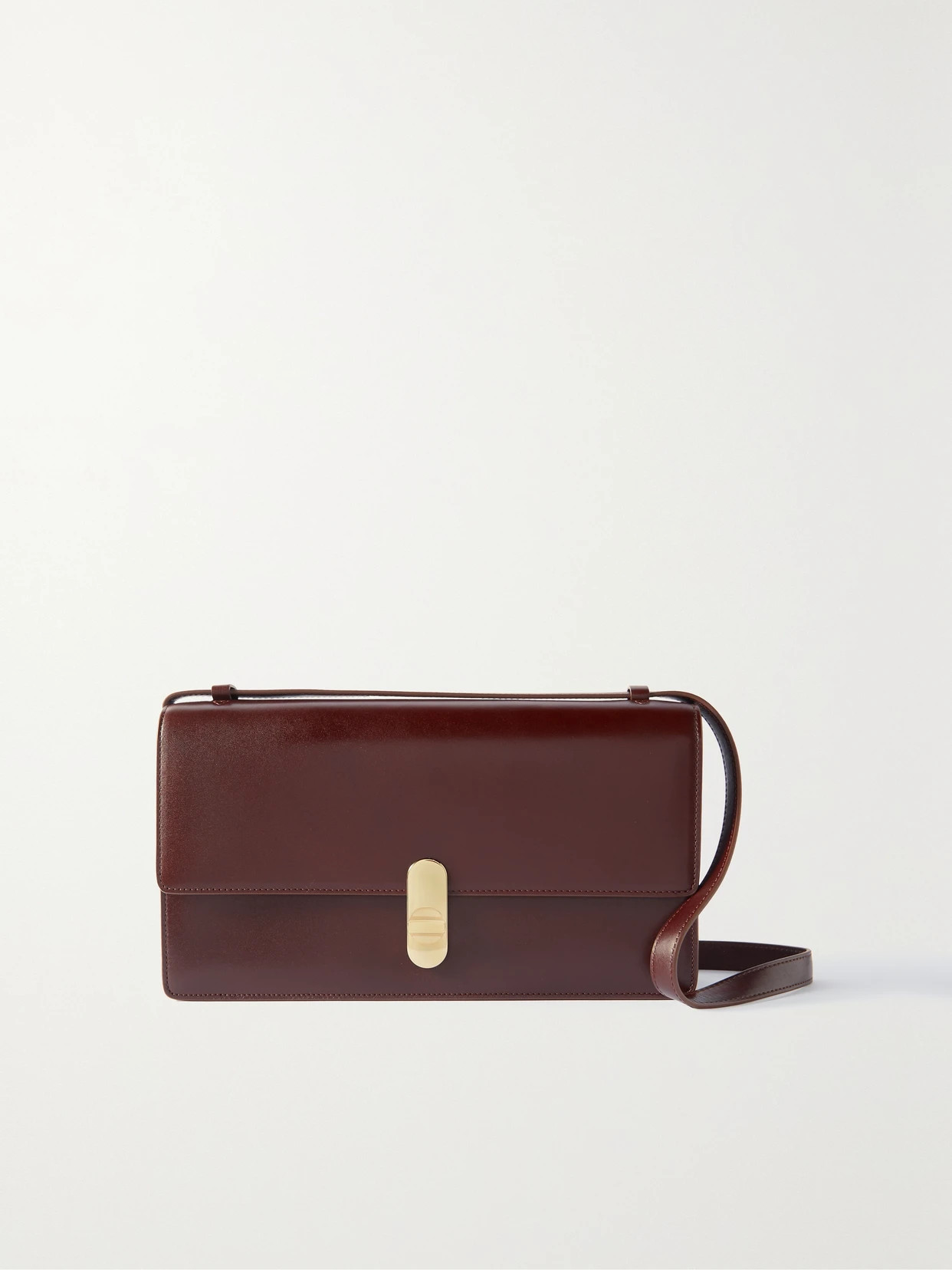The Row - Clea Leather Shoulder Bag - Brown | NET-A-PORTER (US)