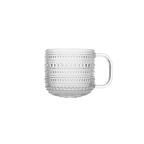 Jupiter Beaded Glass Coffee Cup, Clear, Set of 6 | West Elm (US)
