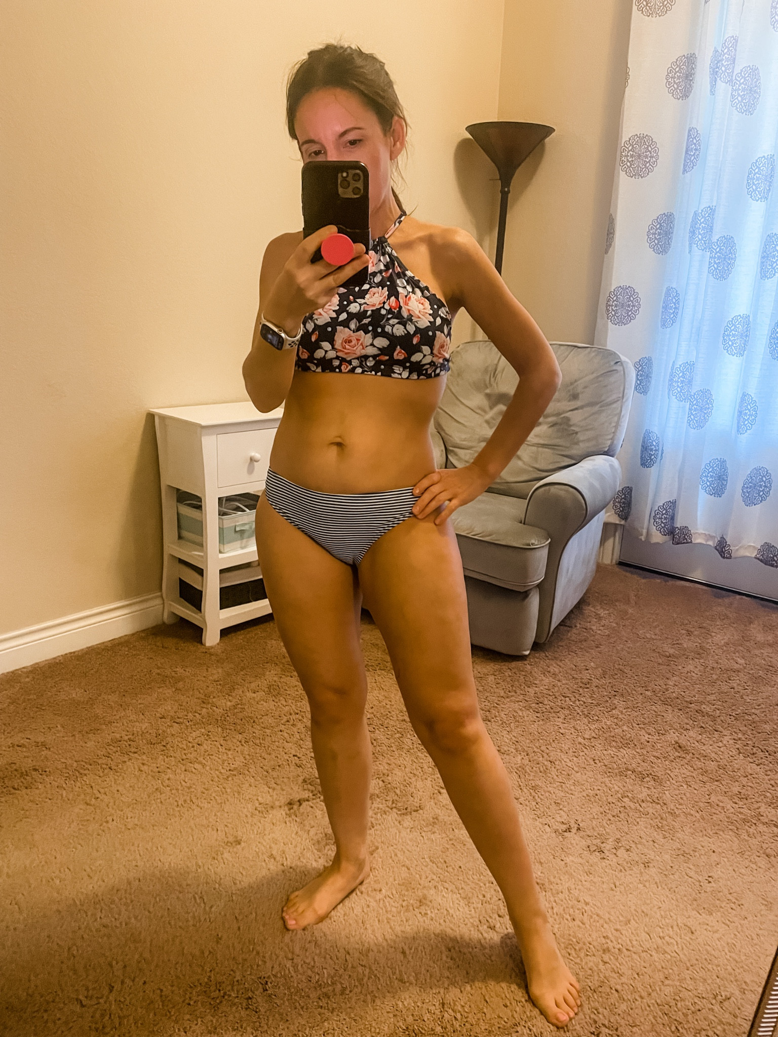 Floral bikini top and cute stripe bikini bottom. 
Love this Cupshe bikini  

#LTKSeasonal #LTKswim