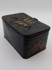Antique Primitive Hand Painted Toleware Lidded and Hinged Tin Metal Box | eBay | eBay US