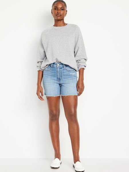 High-Waisted OG Jean Cut-Off Shorts -- 5-inch inseam | Old Navy (US)