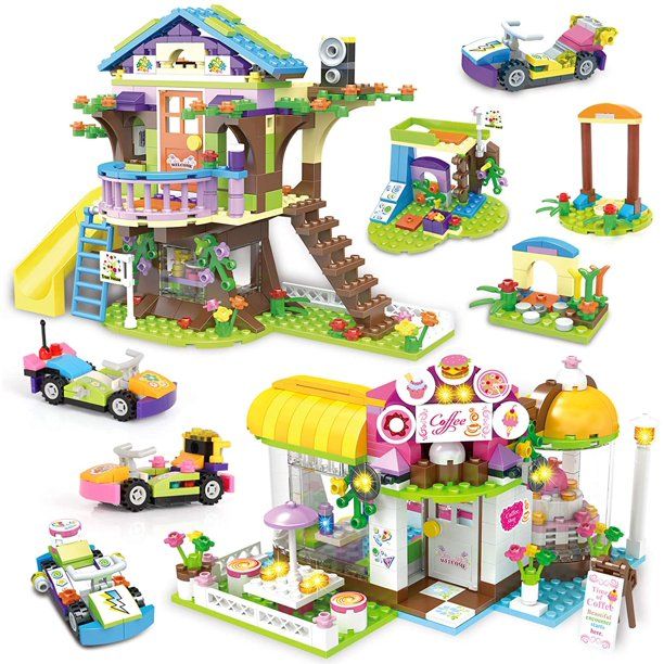 Exercise N Play Tree House Building Blocks Set, Coffee House Building Bricks Toy Kit, Creative Co... | Walmart (US)