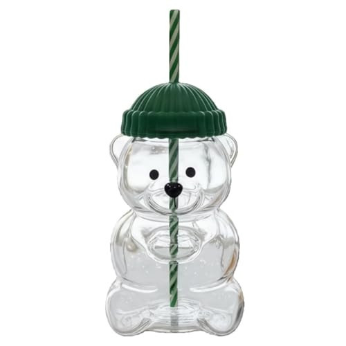 Nurnesy 20oz Cute Bear Straw Cup - Borosilicate Glass Baby Mug with Lid for Coffee, Milk & Tea Drinks | Amazon (US)