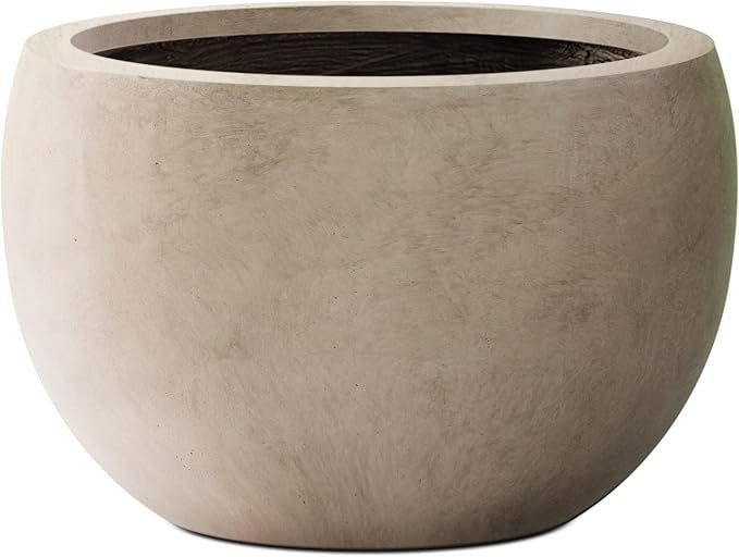 Kante 20" D Lightweight Concrete Outdoor Round Bowl Planter, Outdoor/Indoor Large Planters Pots w... | Amazon (US)