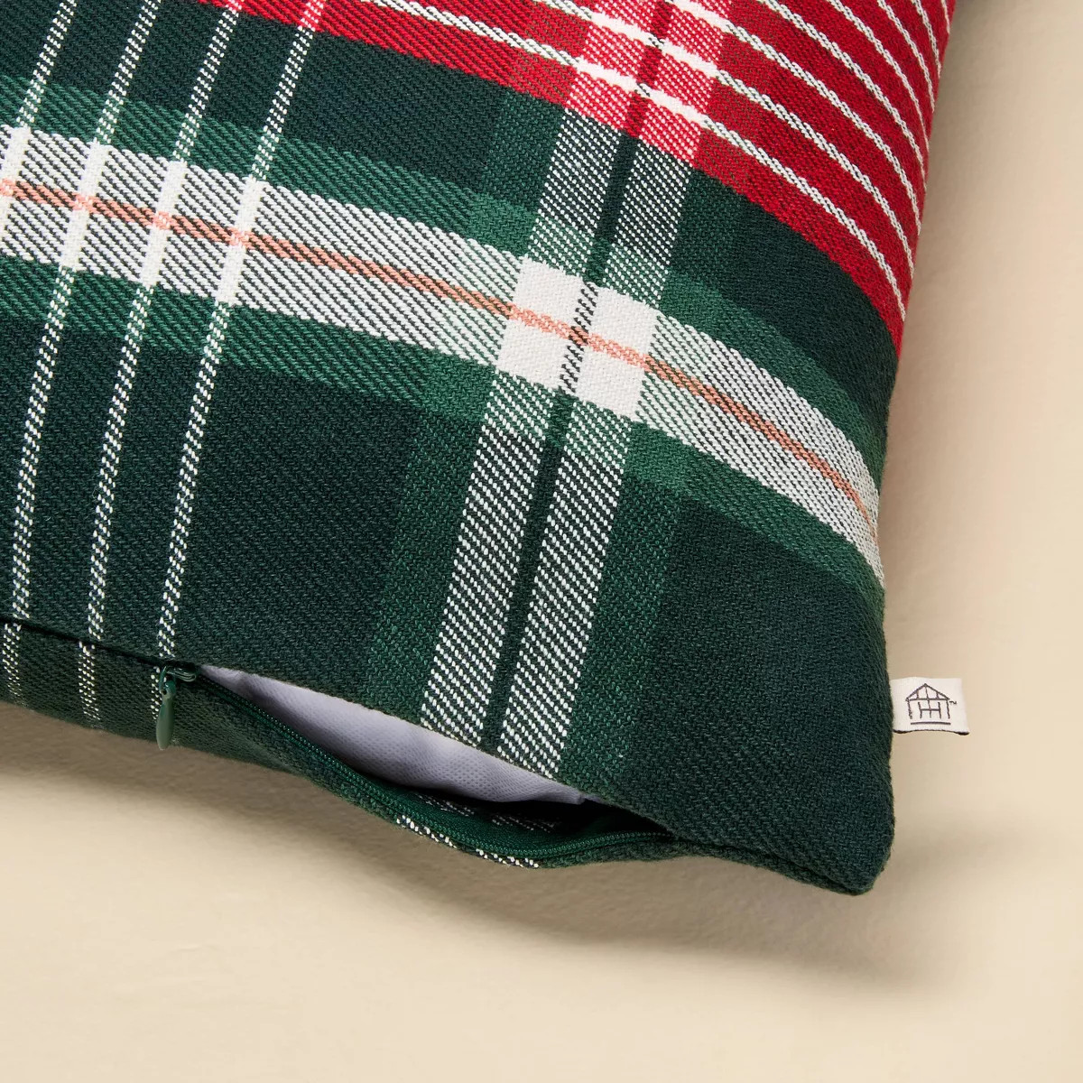 18"x18" Plaid Square Toss Pillow Red/Green - Hearth & Hand™ with Magnolia | Target