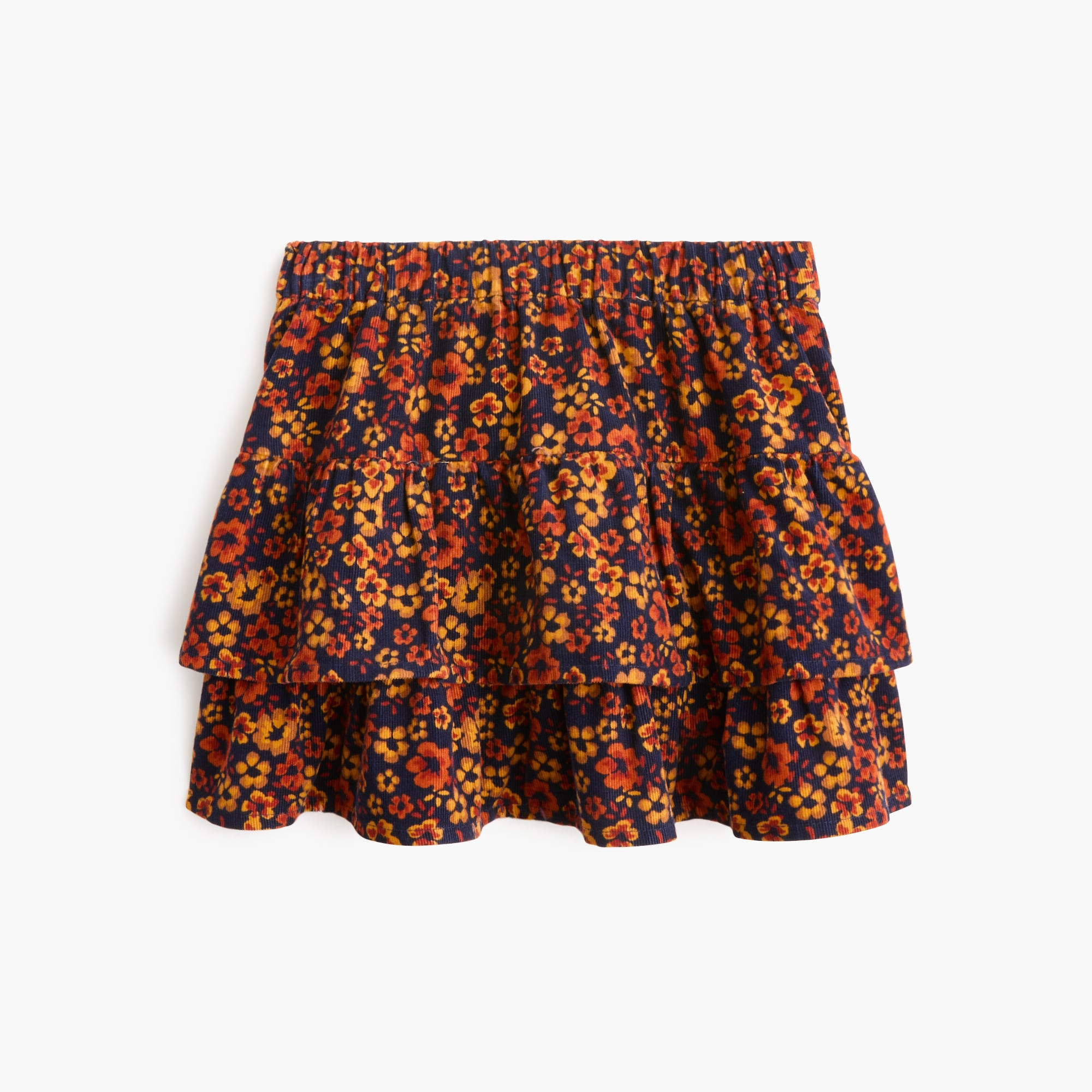 Girls' floral corduroy tiered skirt | J.Crew Factory