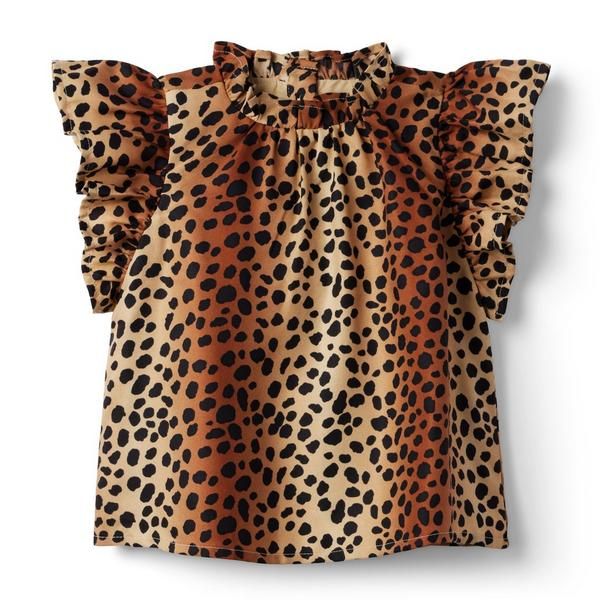 Leopard Ruffle Sleeve Top | Janie and Jack