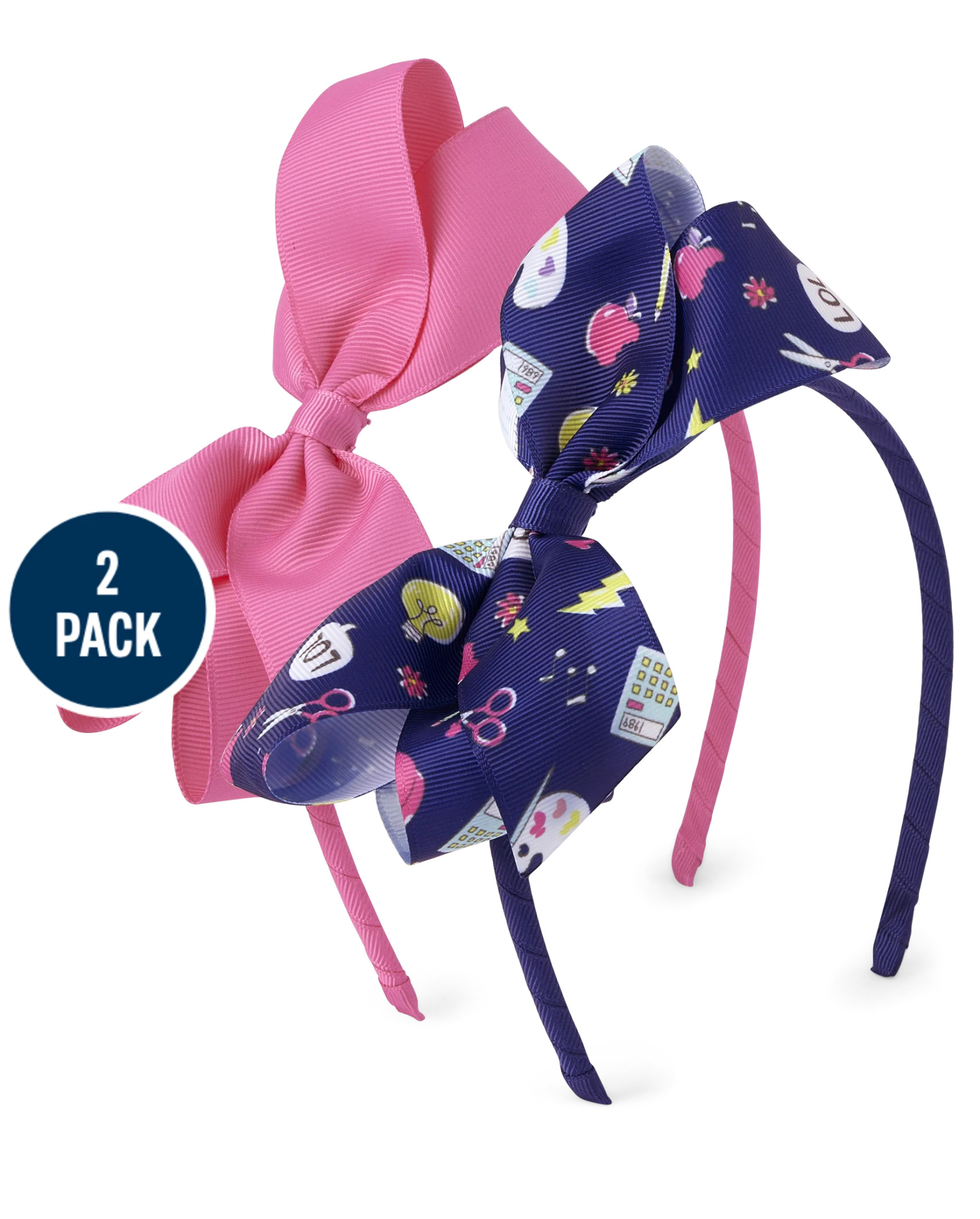 Girls And Toddler Girls School Doodle Bow Headband 2-Pack - multi clr | The Children's Place