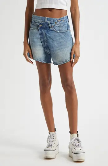 Crossover Distressed Denim Shorts | Nordstrom