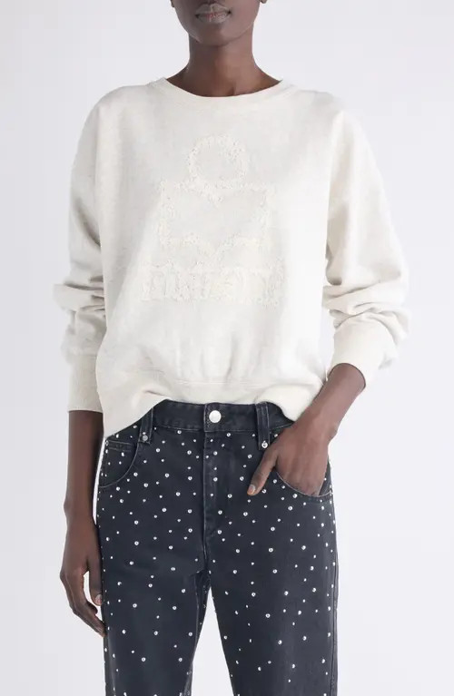 Isabel Marant Étoile Mobyli Logo Graphic Sweatshirt in Ecru at Nordstrom, Size 10 Us | Nordstrom
