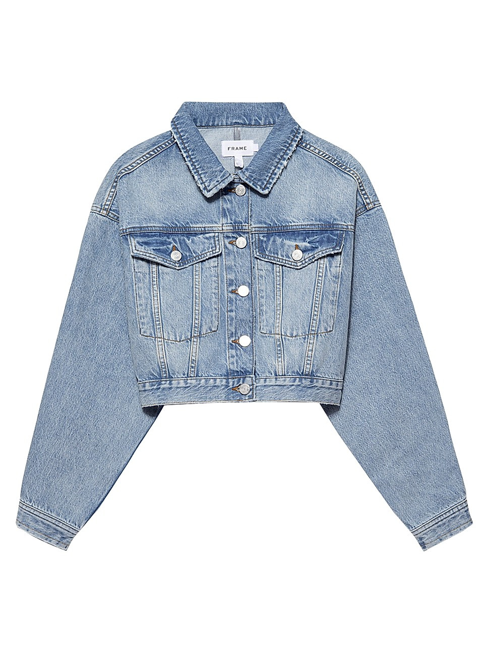 Women's Le Cropped Oversized Denim Jacket - Open Air - Size XL - Open Air - Size XL | Saks Fifth Avenue