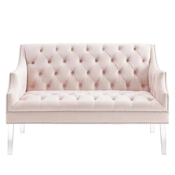 Propst Velvet 53" Wide Recessed Arm Loveseat | Wayfair North America