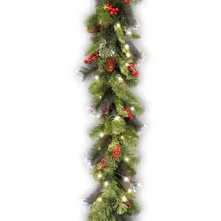 9 ft. Crestwood Spruce Garland with Clear Lights CW7-306-9A-1 - The Home Depot | The Home Depot