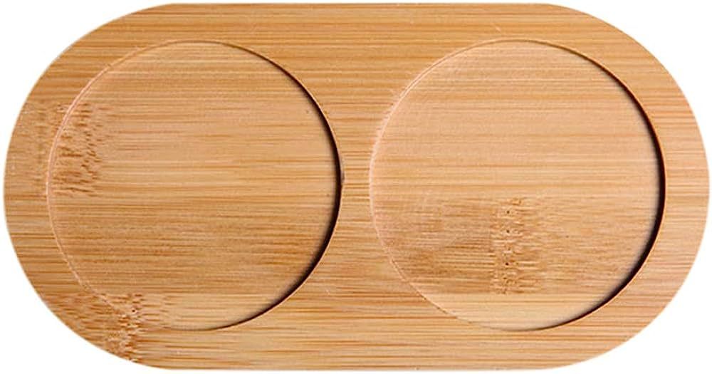 Salt and Pepper Mill Tray,URMAGIC 2/3 Cavity Bamboo Pepper Salt Mill Tray,Round Wood Tray for Dec... | Amazon (US)