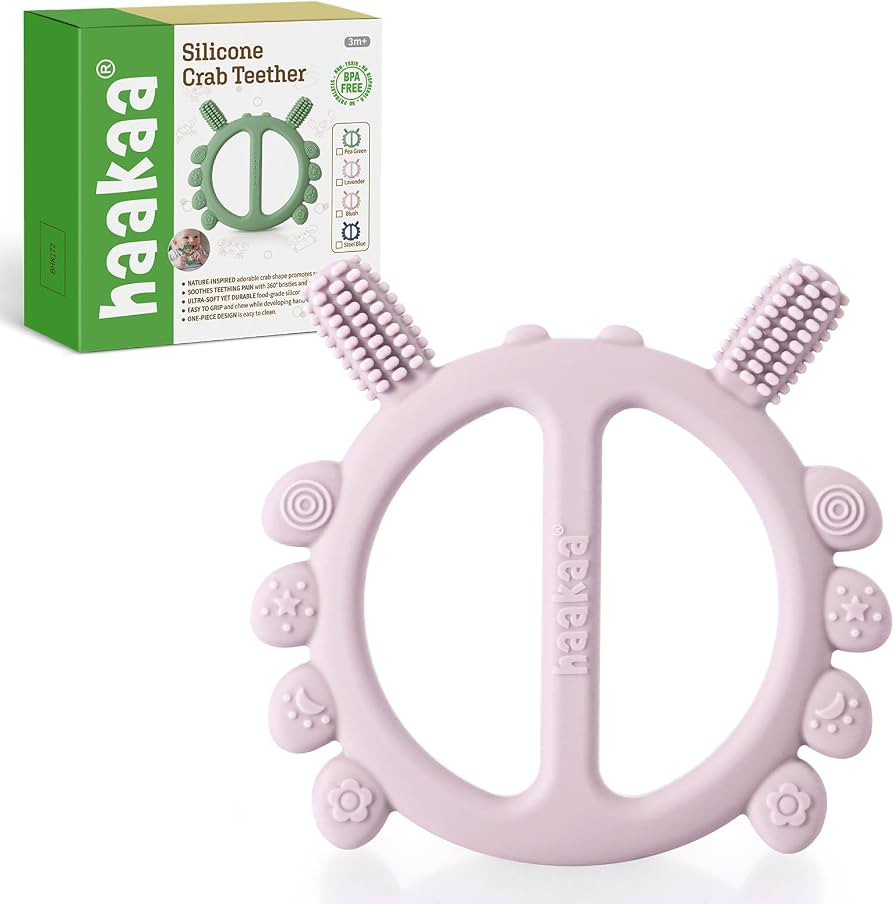 Haakaa Silicone Crab Baby Teether,Baby Toys,360°Baby Toothbrush Head for Infant Self-Brushing Tr... | Amazon (US)