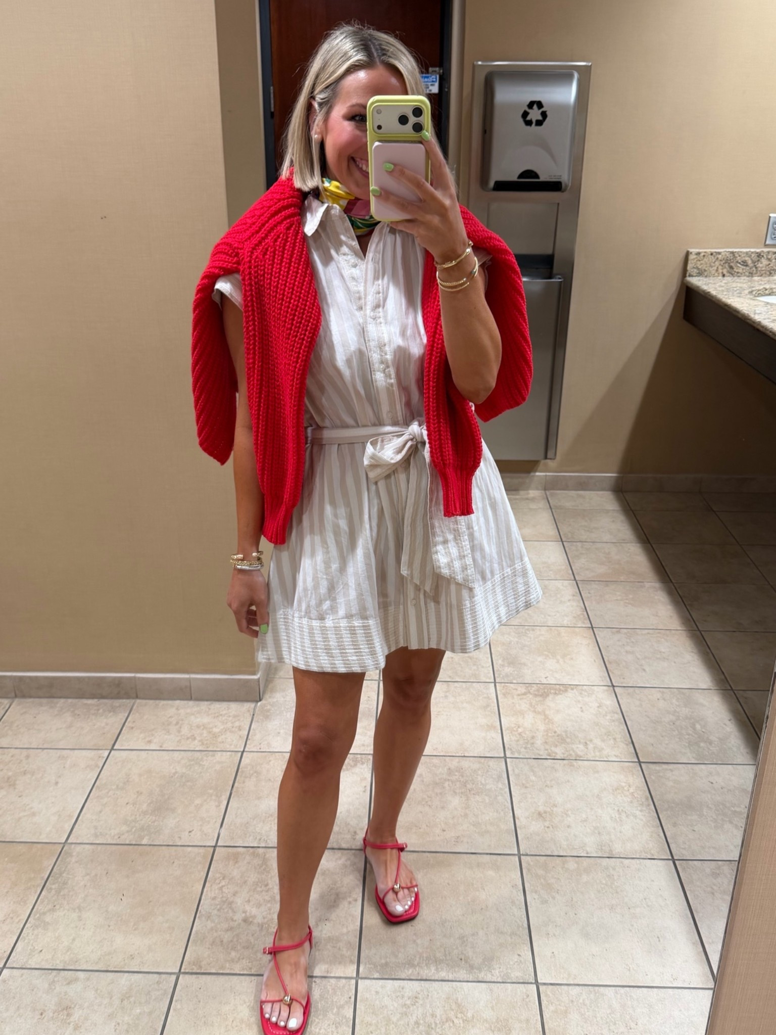Travel fit!
Belk dress size small
Belk scarf
Amazon cardigan size small
Amazon sandals tts

#LTKPetite #LTKootd