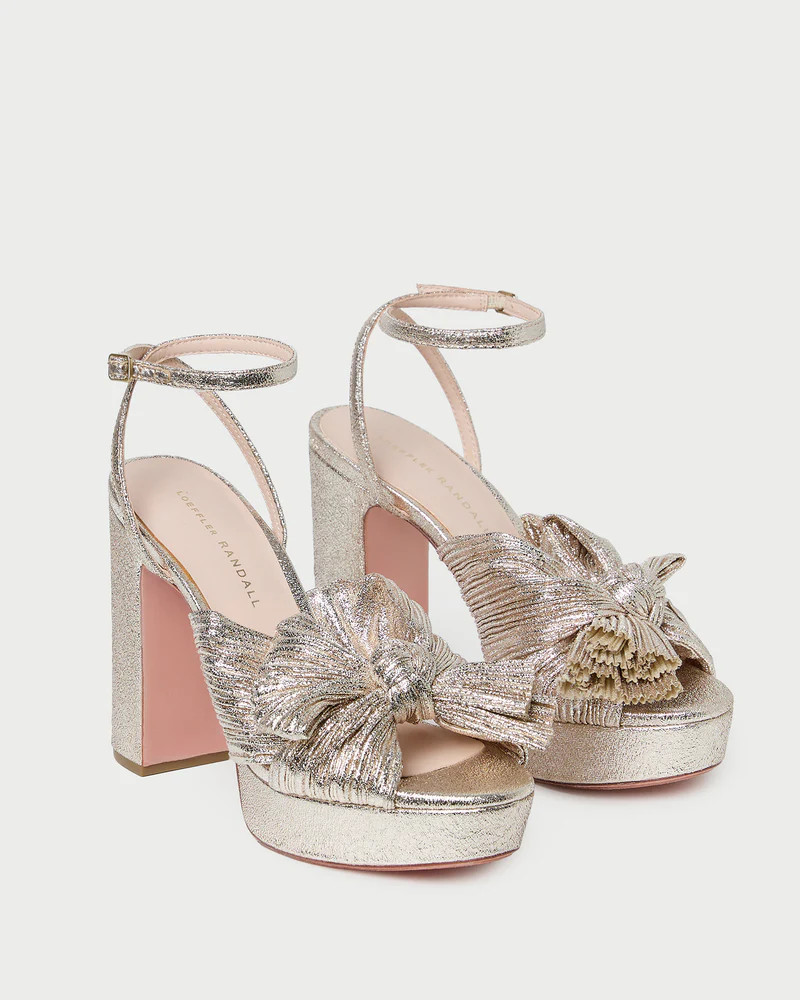 Natalia Champagne Platform Bow Heel | Loeffler Randall