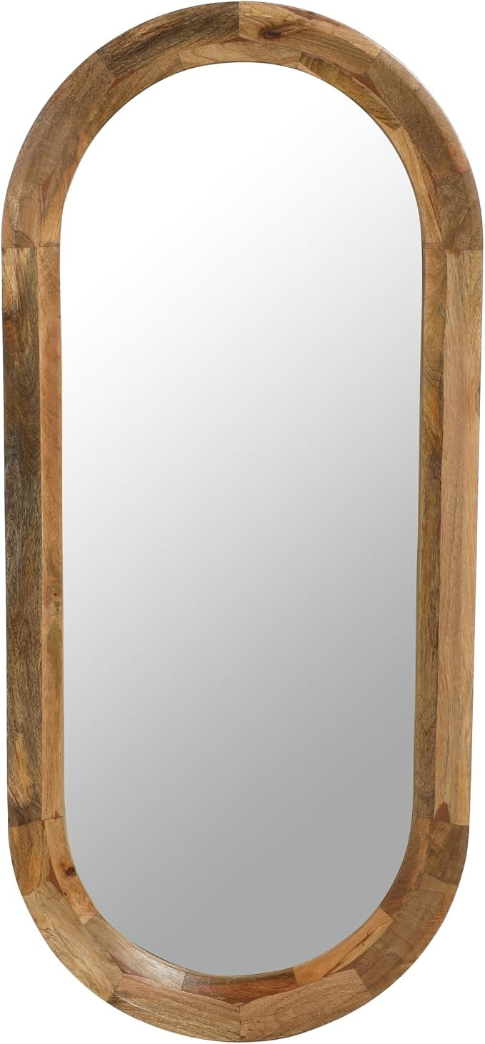 Creative Co-Op Oval Wall Mirror with Mango Wood Frame | Amazon (US)