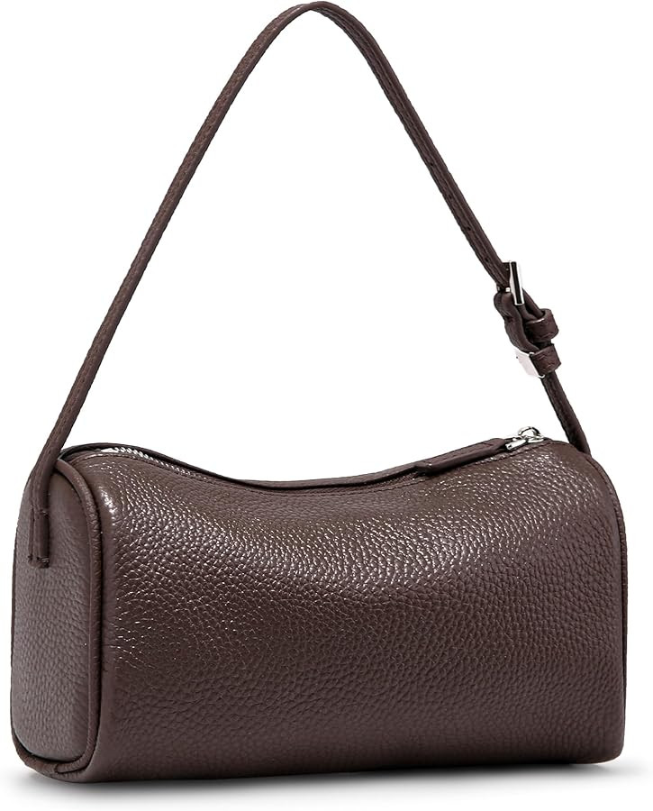 Genuine Leather Crossbody Purses for Women: Barrel Designer Shoulder Bags Trendy Hobo Handbags fo... | Amazon (US)