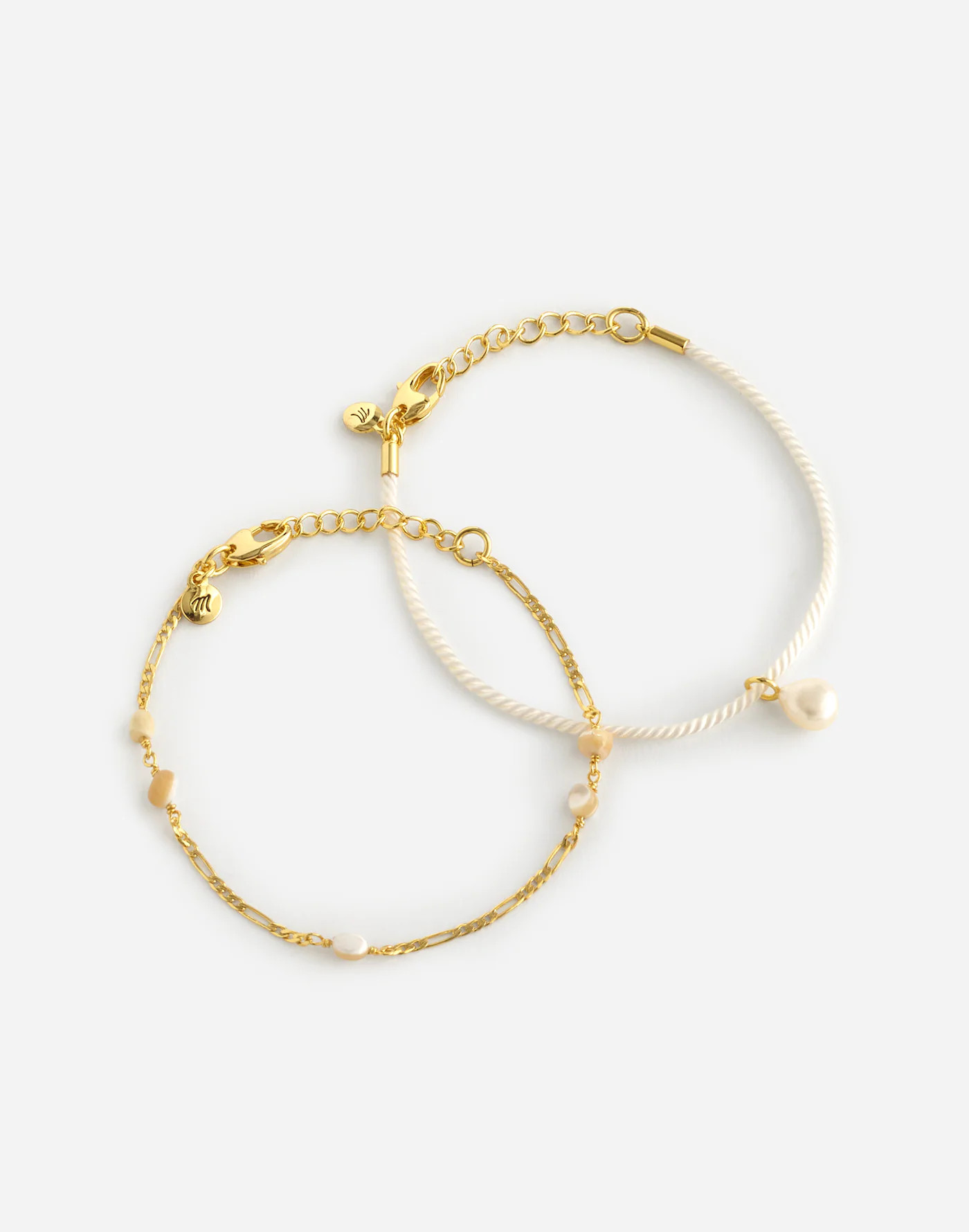 Two-Pack Freshwater Pearl Figaro Bracelet Set | Madewell | Madewell