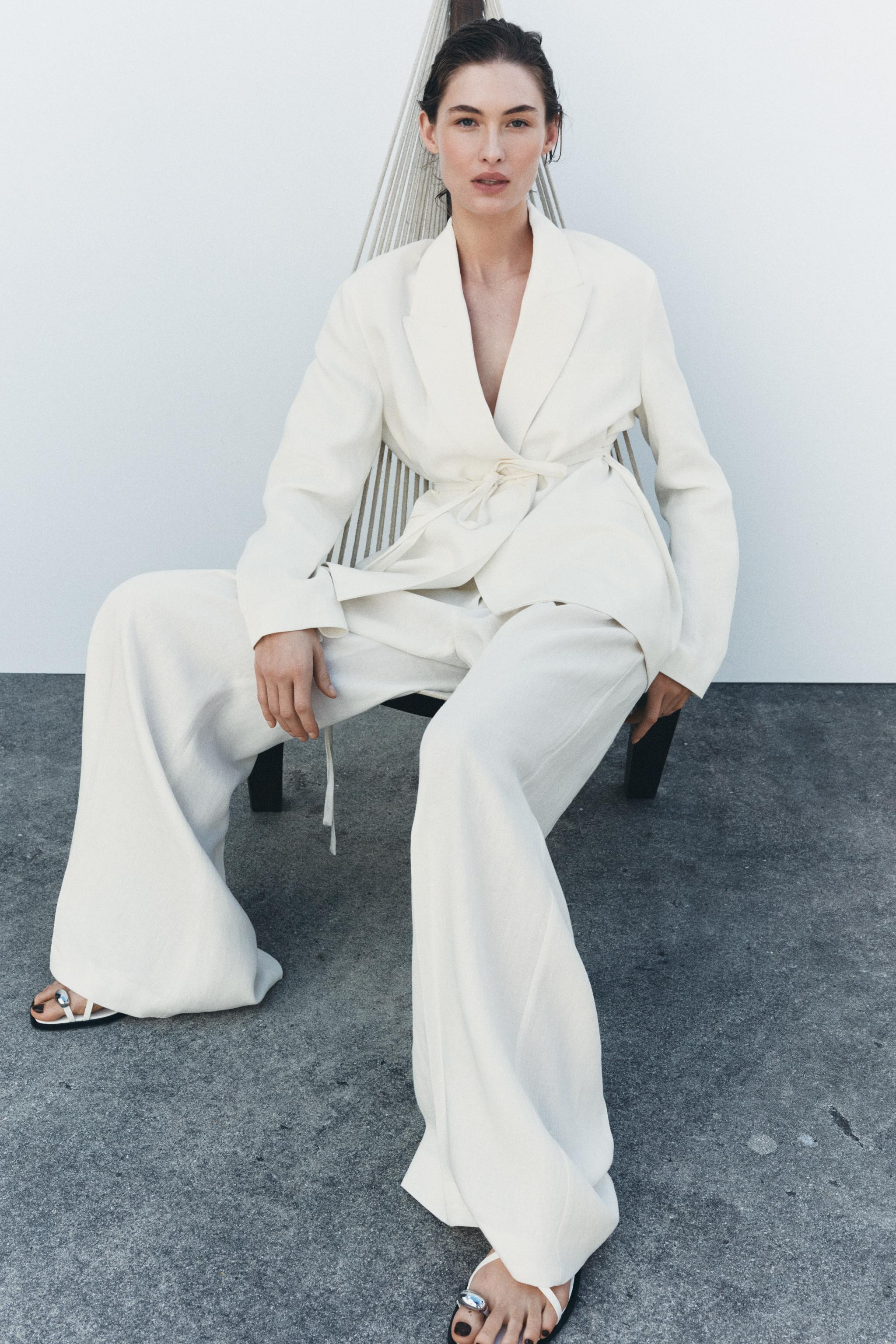 ZW COLLECTION DARTED LINEN BLEND TROUSERS | Zara UK
