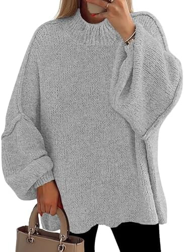 PRETTYGARDEN Women's 2026 Fall Oversized Sweaters Chunky Knit Mock Neck Long Sleeve Casual Trendy... | Amazon (US)