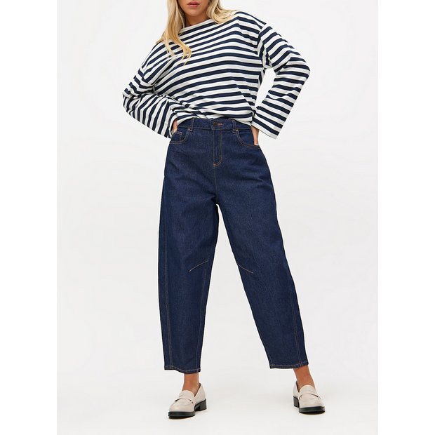 Buy Dark Denim Barrel Leg Jeans  8R | Jeans | Tu | Tu Clothing