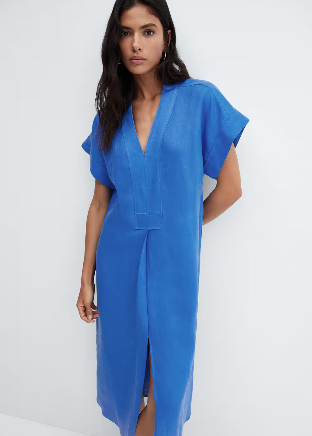 Linen-blend shirt dress -  Women | Mango USA | MANGO (US)